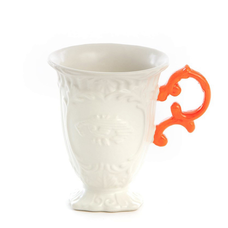 Кружка Seletti I-Mug Orange Белый Оранжевый в Уфе | Loft Concept 