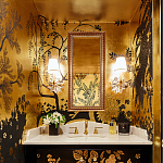 Обои ручная роспись в стиле Арт-деко Rateau Original colourway on Deep Rich Gold gilded paper варинант исполнения - 3 | Loft Concept в Уфе