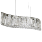 Линейная люстра изогнутой формы с хрустальными подвесками Crystal Art Chrome Linear Chandelier варинант исполнения - 1 | Loft Concept в Уфе