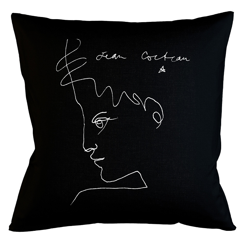 Декоративная подушка White Silhouette Man Pillow Бежевый Черный Декоративная подушка White Silhouette Man Pillow Бежевый Черный в Уфе | Loft Concept