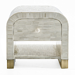 Тумбочка прикроватная с ящиком Tofino White Bone Inlay  Bedside Cabinet   варинант исполнения - 1 | Loft Concept в Уфе