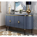 Дизайнерский комод синий глянцевый с золотыми ручками на 4-х дверцах Martin варинант исполнения - 1 | Loft Concept в Уфе