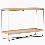 Консоль деревянной столешницей и полкой Wooden Table Top and Shelf варинант исполнения - 7 | Loft Concept в Уфе