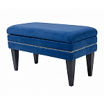 Мягкая банкетка на черных ножках с зоной для хранения Casket Blue варинант исполнения - 2 | Loft Concept в Уфе