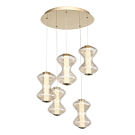 Люстра светодиодная с стеклянными волнообразными плафонами Amphora of Light варинант исполнения - 1 | Loft Concept в Уфе