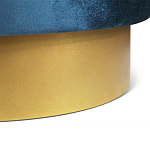 Пуф синий велюр на золотом металлическом основании Golden Belt варинант исполнения - 3 | Loft Concept в Уфе