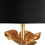 Настольная лампа с цветком на основании и черным абажуром Fluttering Leaf варинант исполнения - 1 | Loft Concept в Уфе