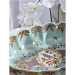 Чаша из голубого фарфора на бронзовых ножках с рисунком цветов и фигурками стрекоз Blue Garden варинант исполнения - 7 | Loft Concept в Уфе