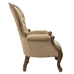 Кресло с мягкой обивкой из светло-коричневого велюра на 4-х деревянных ножках Evelyn Classical Armchair варинант исполнения - 1 | Loft Concept в Уфе