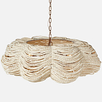 Круглая люстра волнистой формы с декором из круглых деревянных бусин White Wooden Beads Chandelier L варинант исполнения - 1 | Loft Concept в Уфе