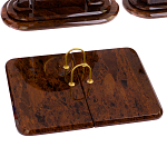 Настольный письменный набор с часами из природного камня обсидиана  Contract Extended варинант исполнения - 2 | Loft Concept в Уфе