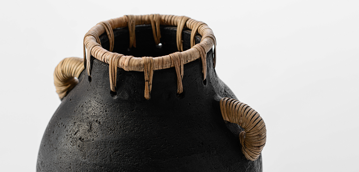 Ваза Vase Ceramic & Rattan Ваза Vase Ceramic & Rattan - Loft-Concept в Уфе