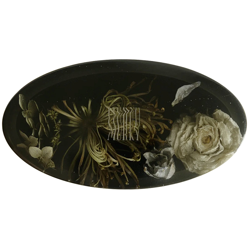 Шкатулка из эпоксидной смолы с цветами черная Epoxy Resin Oval Box Black Черный Шкатулка из эпоксидной смолы с цветами черная Epoxy Resin Oval Box Black Черный в Уфе | Loft Concept