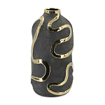 Ваза с золотыми акцентными полосами на черном матовом фоне Accent Tape варинант исполнения - 3 | Loft Concept в Уфе