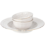 Обеденный сервиз белого цвета из фарфора на 6 персон 23 предмета Floral Charm варинант исполнения - 6 | Loft Concept в Уфе