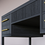 Большой Рабочий стол Primo с 5 выдвижными ящиками Черный дуб варинант исполнения - 5 | Loft Concept в Уфе