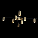 Потолочный светильник с 8-ю цилиндрическими плафонами цвета латунь TRIBES CHANDELIER варинант исполнения - 1 | Loft Concept в Уфе