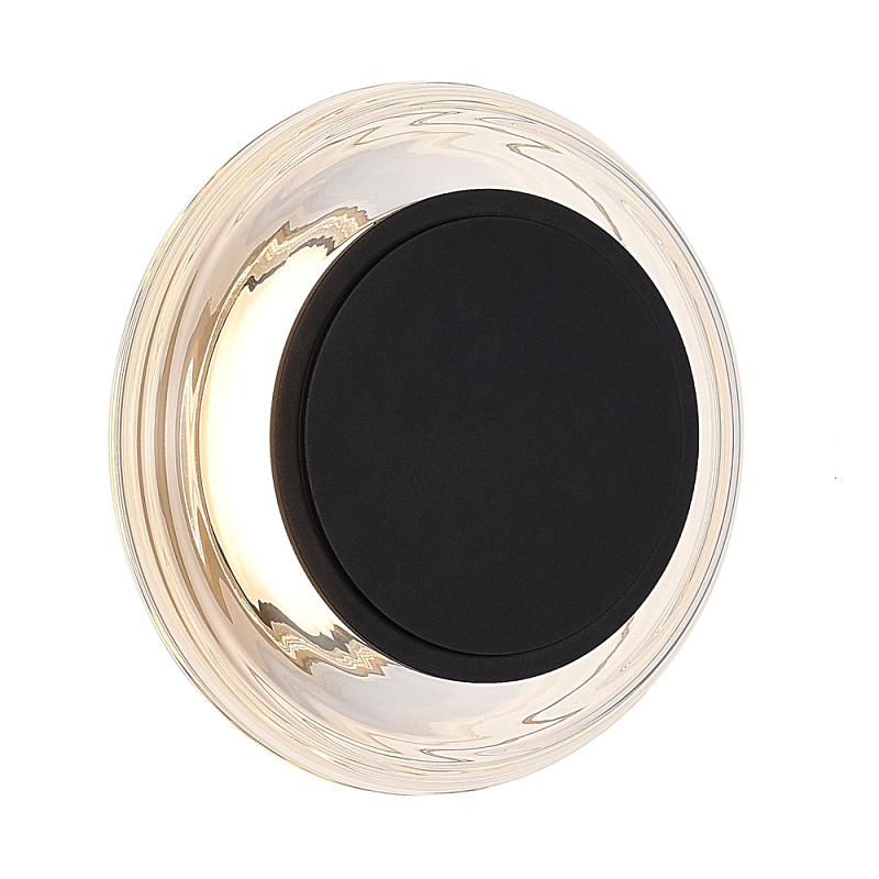 Бра круглое черный/прозрачный Plumpness LED 7 Черный Прозрачное Стекло в Уфе | Loft Concept 