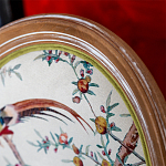 Стул из массива бука бежевый с изображением птиц и цветов Beige Green Chinoiserie Peach Garden Chair варинант исполнения - 3 | Loft Concept в Уфе