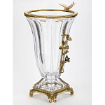 Ваза из прозрачного стекла с бронзовой вставкой в виде цветущей ветви Eden Garden porcelain and bronze варинант исполнения - 2 | Loft Concept в Уфе