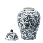Ваза с крышкой и бело-синим цветочным узором Blue & White Ornament  варинант исполнения - 1 | Loft Concept в Уфе