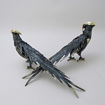 Статуэтка бронзовая пара Фазаны синие Bronze Birds варинант исполнения - 3 | Loft Concept в Уфе