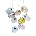 Люстра каскадная с 9-ю разноцветными стеклянными плафонами Kaleido варинант исполнения - 1 | Loft Concept в Уфе