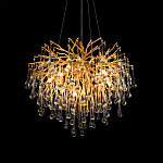 Люстра подвесная с прозрачными стеклянными подвесками в форме капель Диаметр 60 см Droplet Chandelier варинант исполнения - 9 | Loft Concept в Уфе