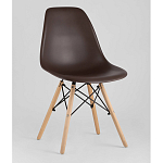 Пластиковый стул на ножках из массива бука Eames Brown варинант исполнения - 1 | Loft Concept в Уфе