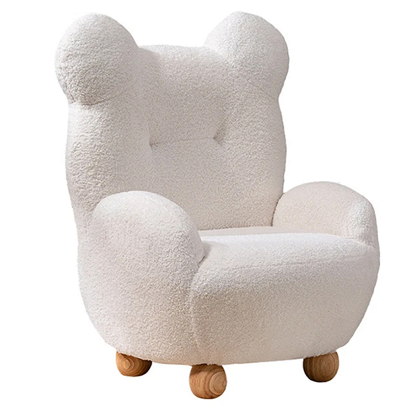 Кресло мягкое для детской Мишка Velvet Armchair Bear Белый Древесина Кресло мягкое для детской Мишка Velvet Armchair Bear Белый Древесина в Уфе | Loft Concept