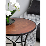 Столик приставной с круглой столешницей на металлическом черном основании Scenical Table варинант исполнения - 3 | Loft Concept в Уфе