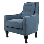 Кресло с мягкой обивкой из льна на 4-х ножках из массива березы Scarlett Armchair blue варинант исполнения - 2 | Loft Concept в Уфе