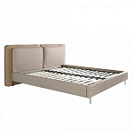 Кровать двуспальная серая с изголовьем из экокожи и ткани Modern Look варинант исполнения - 4 | Loft Concept в Уфе