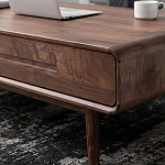 Кофейный стол из массива дерева с выдвижными ящиками Coffee Walnut Table варинант исполнения - 6 | Loft Concept в Уфе