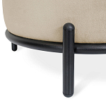 Банкетка круглая бежевый велюр на 4-х металлических ножках черного цвета SANJAY варинант исполнения - 2 | Loft Concept в Уфе