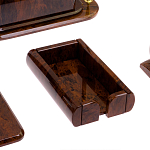 Настольный письменный набор с часами из природного камня обсидиана  Contract Extended варинант исполнения - 5 | Loft Concept в Уфе