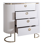 Комод белый овальный с мраморной столешницей Thoroughbass варинант исполнения - 2 | Loft Concept в Уфе