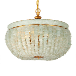 Подвесной светильник с каскадом из стеклянных декоративных элементов на золотом каркасе Shining Sea Glass варинант исполнения - 3 | Loft Concept в Уфе