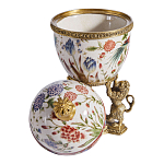 Шкатулка в форме яйца на величественных львах из фарфора с бронзовыми элементами Eden Garden варинант исполнения - 7 | Loft Concept в Уфе