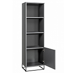 Стеллаж книжный цвета графит с 3-мя открытыми полками и дверкой Strict Lines варинант исполнения - 2 | Loft Concept в Уфе