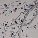 Обои ручная роспись Plum Blossom Special Colourway on Lilac Hint dyed silk варинант исполнения - 1 | Loft Concept в Уфе