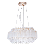 Люстра подвесная многослойная с прозрачными хрустальными трубками и золотистым каркасом Hexagon Tube Light варинант исполнения - 1 | Loft Concept в Уфе