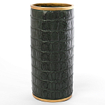 Ваза с декором из эко-кожи Leather Vase Green варинант исполнения - 2 | Loft Concept в Уфе