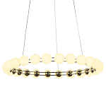 Люстра светодиодная кольцевая с круглыми плафонами белого цвета PEARLS Suspension 48 варинант исполнения - 3 | Loft Concept в Уфе