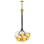 Люстра с 15-ю белыми  плафонами с золотой внутренней поверхностью Hinkley варинант исполнения - 7 | Loft Concept в Уфе