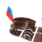 Настольный письменный набор с часами из природного камня обсидиана Competent Leader варинант исполнения - 3 | Loft Concept в Уфе