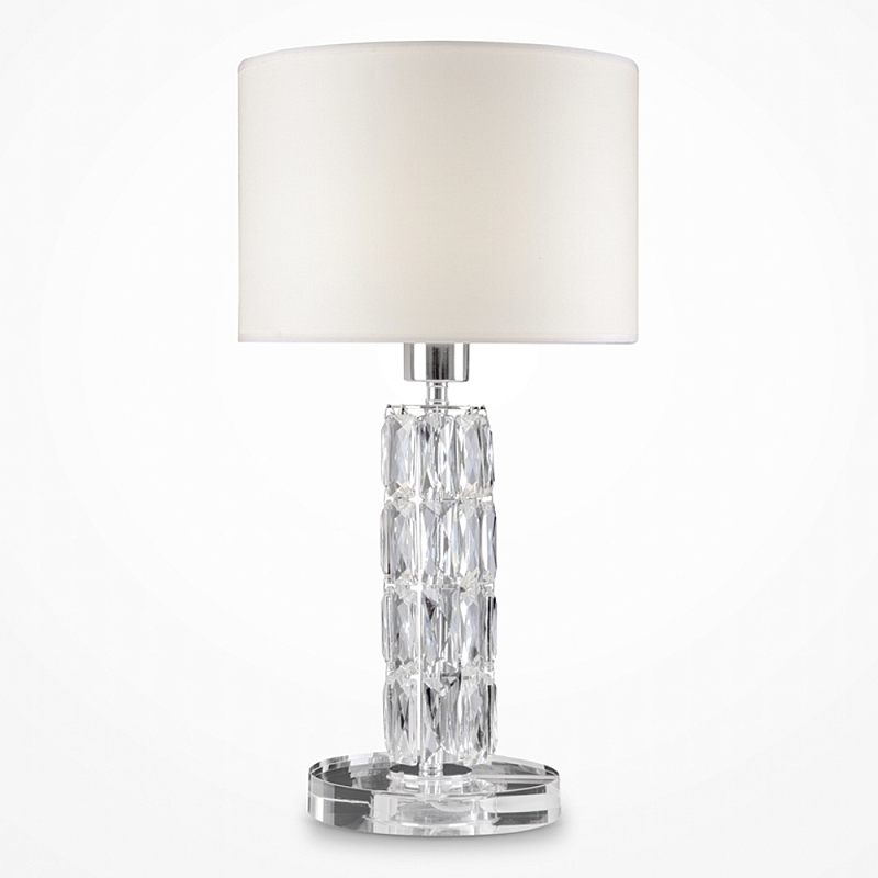 Настольная лампа Cut Stone Base Хром Белый в Уфе | Loft Concept 