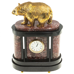 Часы настольные бронзовые с декором в виде медведя Bear Stone Clock варинант исполнения - 4 | Loft Concept в Уфе
