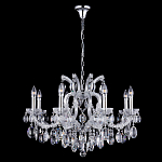 Люстра подвесная с 8-ю лампочками и прозрачными хрустальными подвесками на хромированном основании Crystal lamps варинант исполнения - 2 | Loft Concept в Уфе