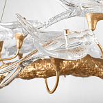 Люстра подвесная с прозрачными стеклянными птичками на ветвях Диаметр 100 см Serip Voa варинант исполнения - 10 | Loft Concept в Уфе